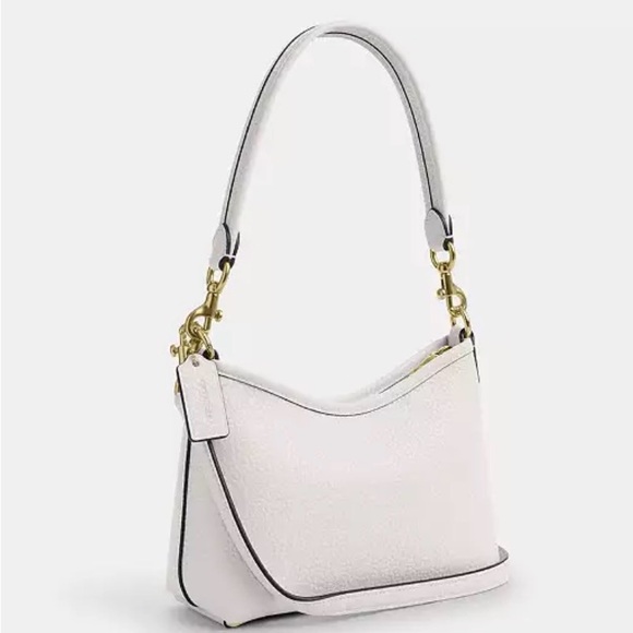 Coach White Leather Shoulder Bag with Gold Hardware - Picture 4 of 9